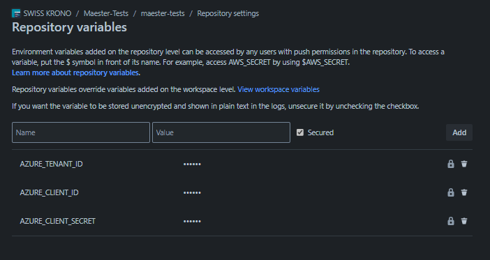 Bitbucket Repository Variable